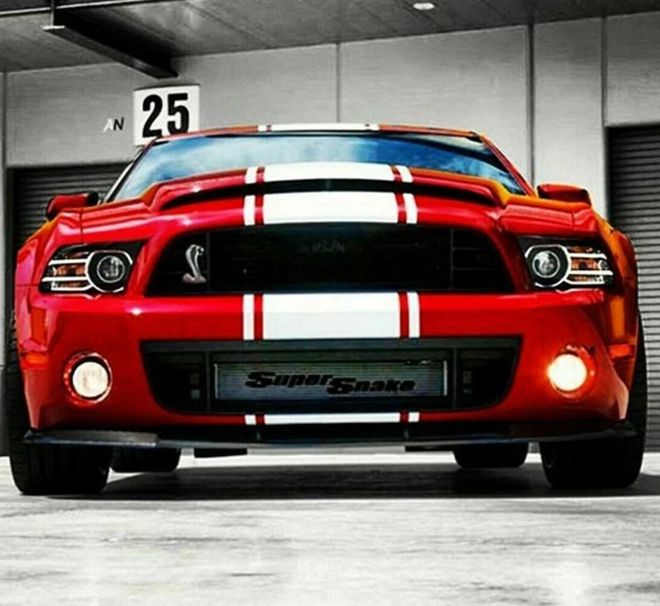 Kit de carrocería de rayas gráficas halo calcomanía para Ford Mustang proyector capó escape LED Foto 2 de 4