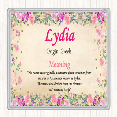 Lydia Name Bedeutung Getränke Matte Untersetzer Floral