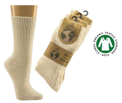 Natur-Socken 100 % reine Bio-Baumwolle, 0 Schadstoffe, weicher Bund, keine Naht