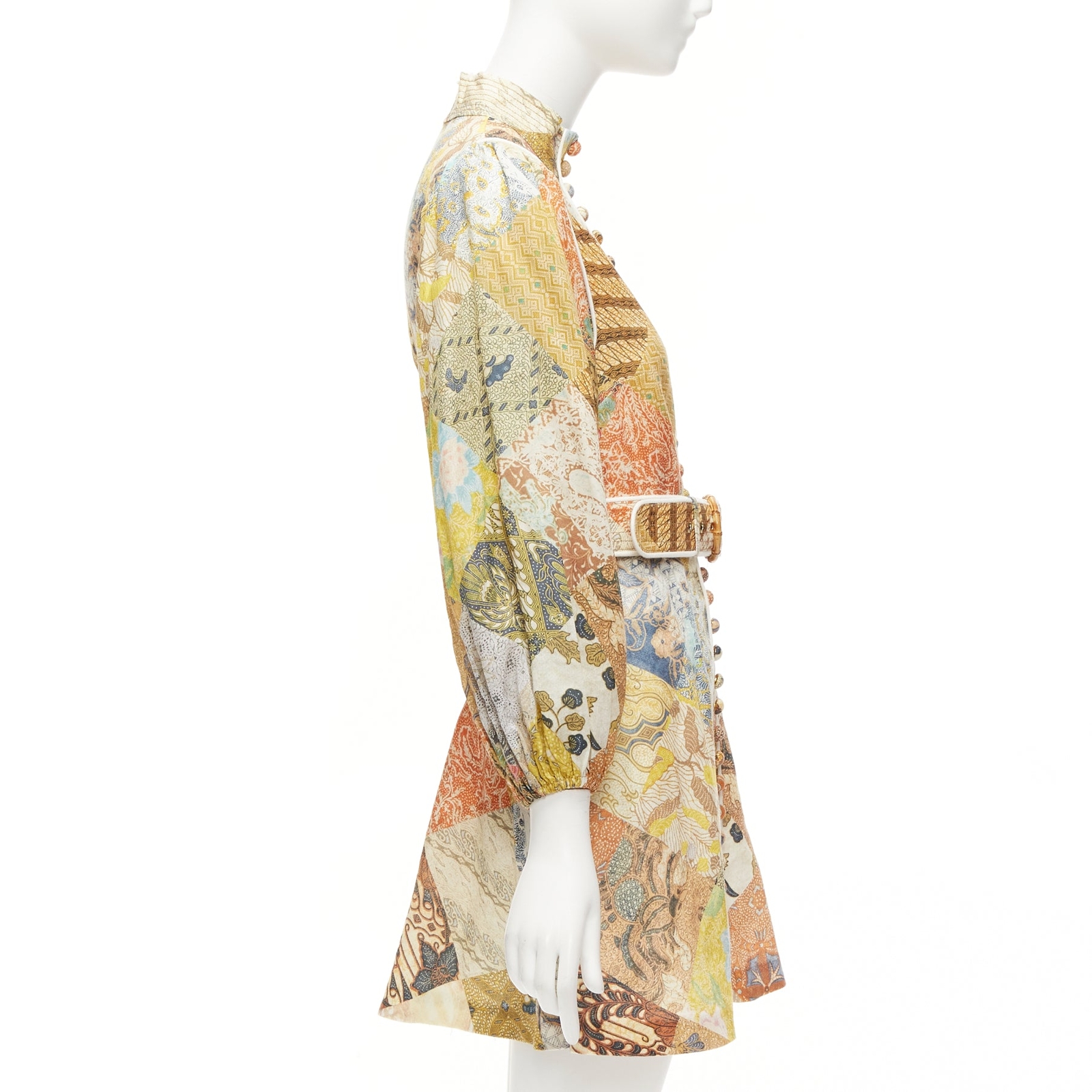 ZIMMERMANN Brightside brown linen patchwork ethni… - image 4