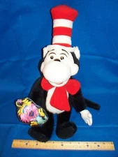 Dr Seuss Talking Cat in the Hat plush bow tie fish