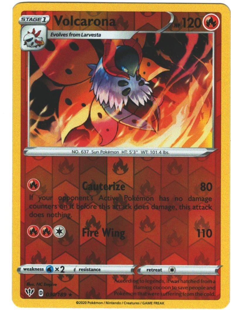 Volcarona 30/189 Darkness Ablaze Reverse Holo Rare Pokemon Card Pokmon TCG 030 Volcarona 30/189 Darkness Ablaze Reverse Holo Rare Pokemon Card Pokmon TCG 030