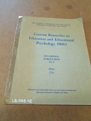 pädagogische und pädagogische Psychologie forscht 1960-61 Eng&wal 