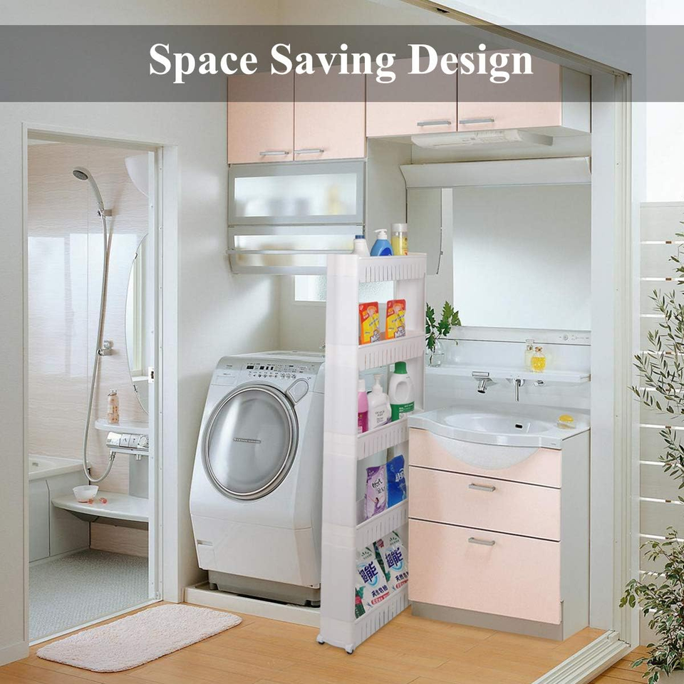 Laundry Room Organizer Mobile Shelving Unit Organizer 4 Large Storage