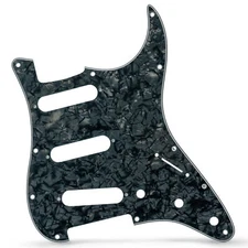 AxLabs Hardware Strat-style 11-Hole Blank Pickguard - Black Pearl