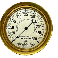 Globe Automatic Sprinkler Co 22 Philadelphia Water Pressure US Gauge Co Vintage