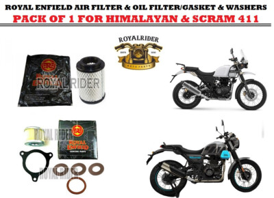 Fits Royal Enfield  OIL FILTER 1 PC & AIR FILTER 1 PC  FOR HIMALAYAN & SCRAM 411