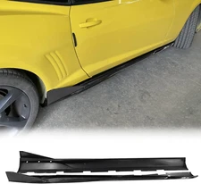Compatible with 2010-2015 Chevy Camaro Side Skirts, IKON V3 Style Gloss Black PP