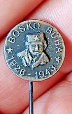 BOSKO BUHA - WWII  Partisan Peoples Hero of Yugoslavia  lapel pin