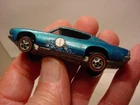 vintage Hot Wheels Redline Custom Barracuda 1967 Blue/ green with Dark Grey Int.