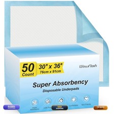 50 Count 30x36 Super Absorbency Disposable Underpads