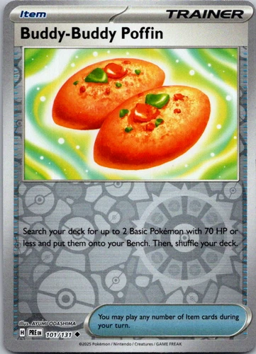 Buddy-Buddy Poffin 101/131 Prismatic Evolutions Reverse Holo Pokemon TCG NM