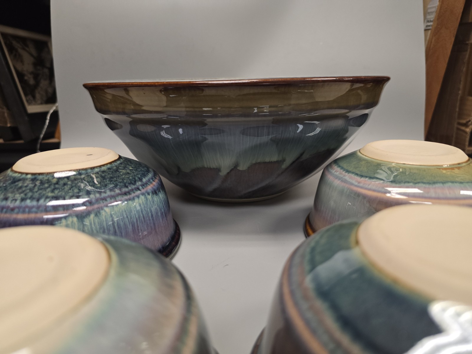 Bill Campbell Pottery Bowl Set / 5 PIECES SALAD BOWL SET 