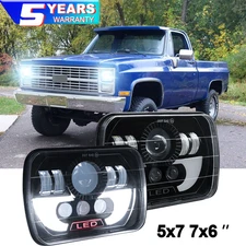 For Chevrolet C10 C20 C30 K10 K20 K30 55W 7x6 inch LED Headlight High Low Beam