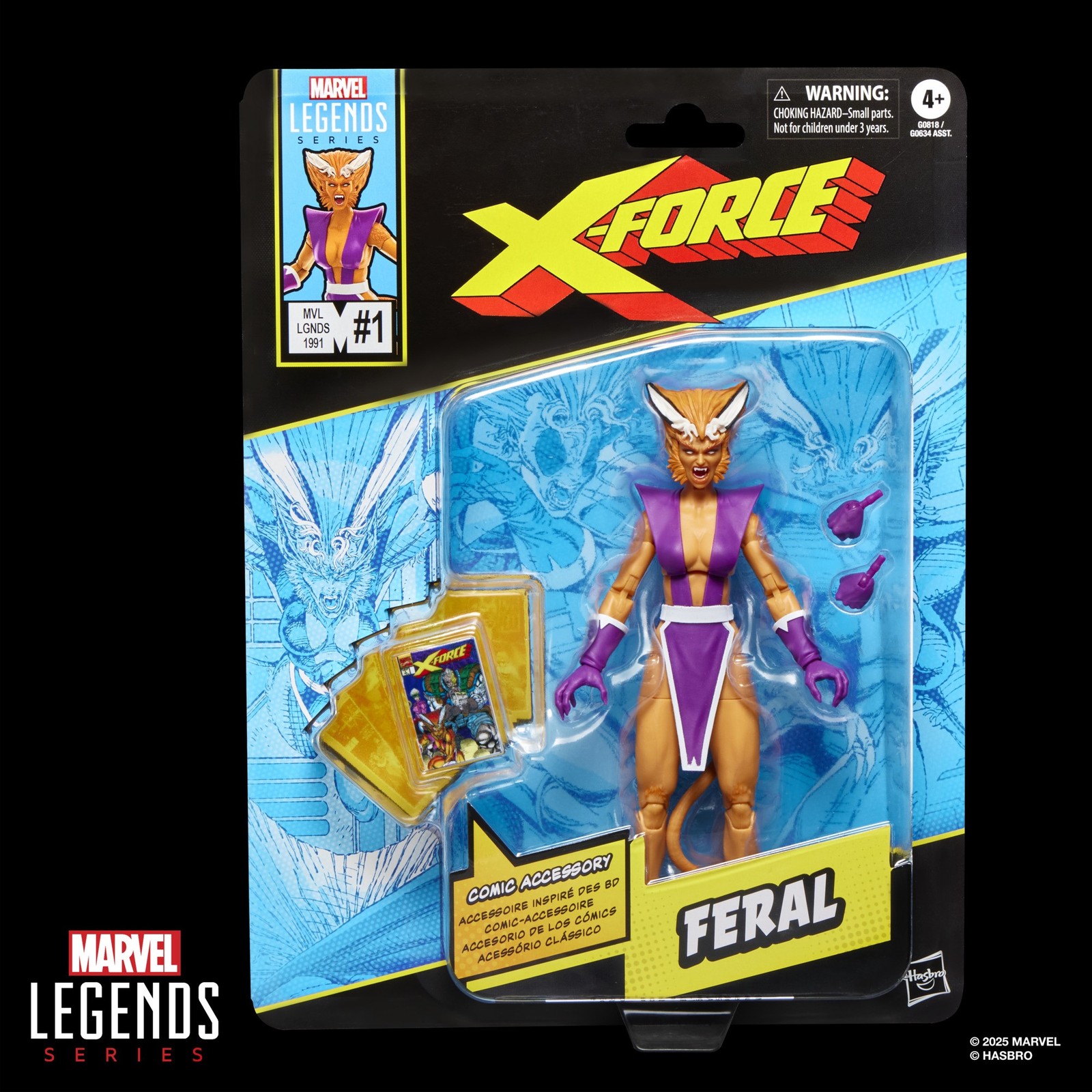 Figurine Marvel Legends Series Feral 15cm articulée avec accessoires de combat