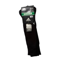 NEW 2 Pairs Adidas Climalite Soccer Socks Over The Calf Black/White Adult Size M