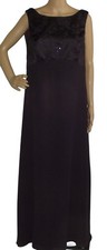 Vtg Rhapsody Dress Womens Size 18 Purple beaded formal long sleeveless maxi