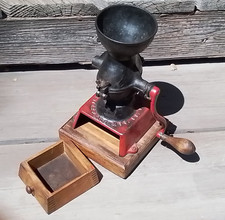 ENTERPRISE COFFEE GRINDER Mill~Hand Crank w/ T&G Collection Box PHILADELPHIA