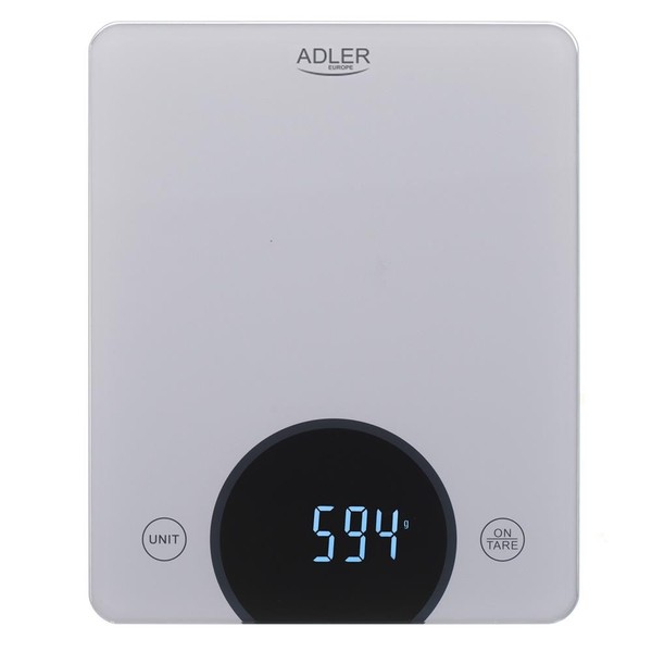 Adler Ad 3173 KüChenwaage Digital Led Anzeige Bis 10 Kg Silber Haushaltswaage-image