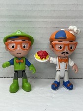 Blippi Kideo Jazwares Action Figure Toys - Cake Toppers Chef Waiter Recycle Guy