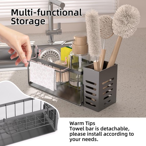 Kitchen Caddy Sink Organizer,Sponge Holder for Kitchen Sink,Dish Soap Dispens... - Picture 4 of 7