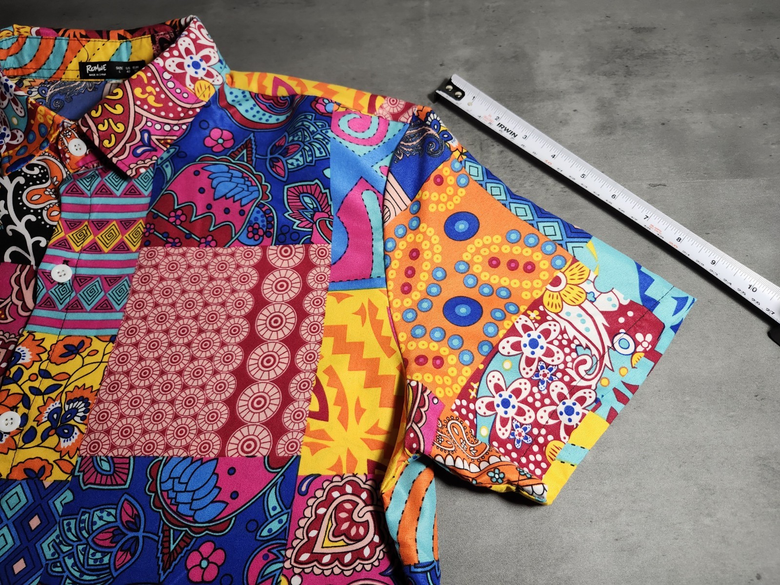 Romwe Multicolor Paisley Patchwork-Like Shirt for… - image 9