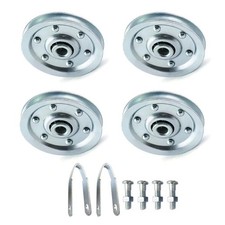 Garage Door 3 Inch Pulley Kits Stationary Rear Wheel Pulleys Hardware 4 PCS