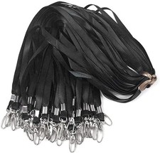 Black Lanyards 50Pcs 17.5 inch Nylon Lanyard,Lanyards Swivel Hooks Clips Grea...