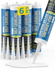 RV Roof Sealant 6 Packs Self Leveling Lap Sealant White Roof Repair for Camper