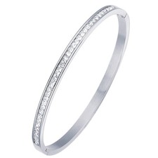 Love Bracelets 18K Gold Plated Crystal Belt Bangle Cubic Zirconia Titanium St...