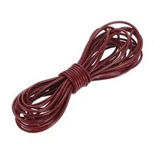 5.5 Yard 2mm Round Leather Cord Lacing String for DIY Crafts, Wine Red
