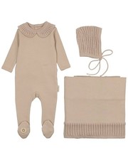 Mon Tresor Graceful Collar Layette Set Taupe 6M