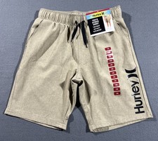 Hurley Hybrid Board Shorts TanElastic Boys Youth Medium 7/8 Beige Water Surf NWT