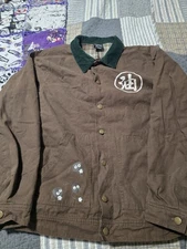 Studio Ghibili Spirited Away Brown Collared Button Up Work Jacket Mens Sz Medium