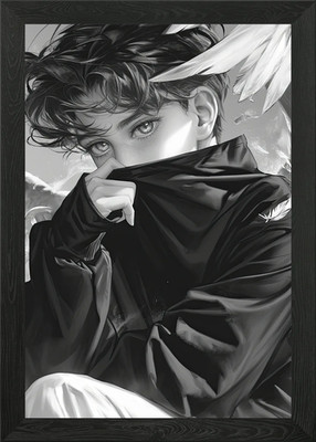 Anime Engel Junge gerahmtes Wandbild Poster Leinwanddruck Bild