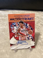 2022-23 Panini Court Kings Masterstrokes Anfernee Simons Sapphire Auto SP#/25