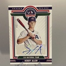 2022 Panini USA Baseball Stars & Stripes HENRY ALLEN #15US-HA 15U Team Auto /399