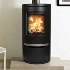 Oval LD Wood Burning Stove 5kw Curved Defra Approved Contemporary