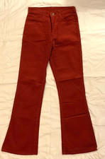 NOS Vintage 70  s Levis 646 Corduroy Bell Bottoms Rust Orange NWT 28x32 Blank Tab