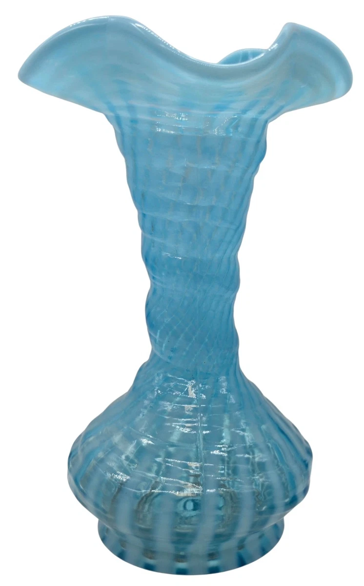 Fenton Blue Swirl Vase for sale | eBay