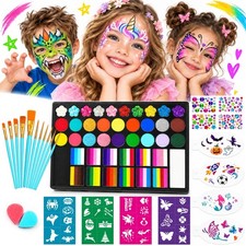 78 Colors Face Painting Kit for Kids with Split Cake, Glitter, Face Paint