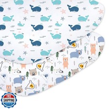 Little Grape Land Crib Sheets Baby Toddler Sheets 2 Pack Fitted for Boys Girl