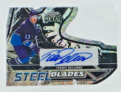 2025 Leaf Metal Legends Teemu Selanne #SB-TS2 Auto Steel Blades Shimmer /10