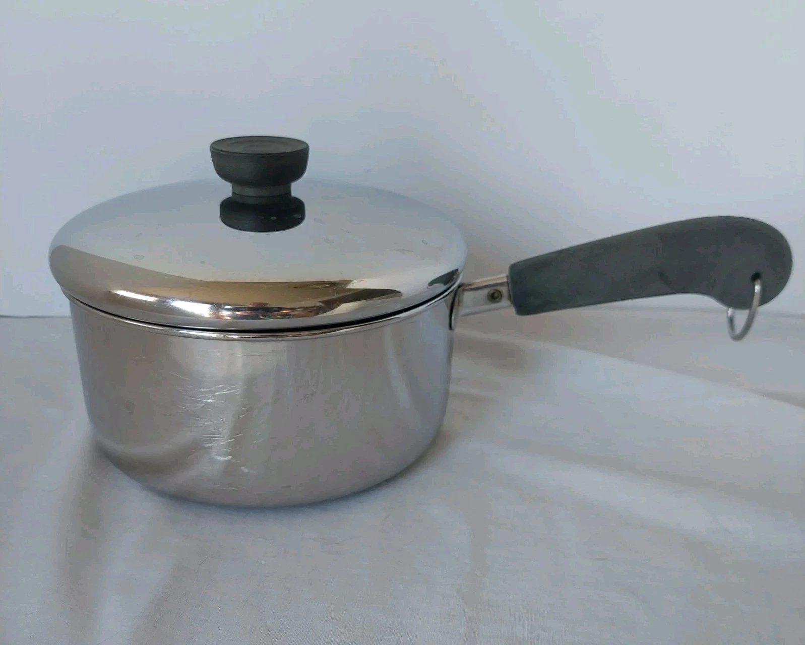 Vintage Revere Ware 2 Quart Sauce Pan with Lid Revereware 1801 Stainless Steel