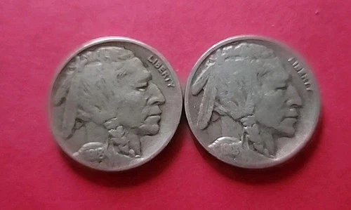1918/17D Fine  & 1918D VF Buffalo Nickels   Starts Under Grey Sheet Bid