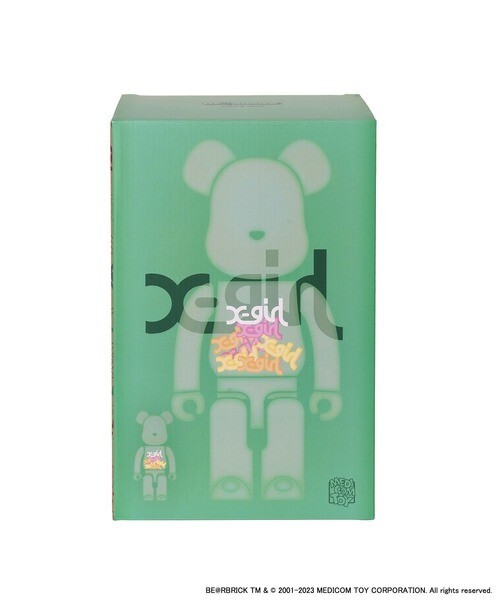 BE@RBRICK X-girl CLEAR GREEN Ver. 400% & 100% MEDICOM TOY BE@RBRICK X-girl CLEAR GREEN Ver. 400% & 100% MEDICOM TOY