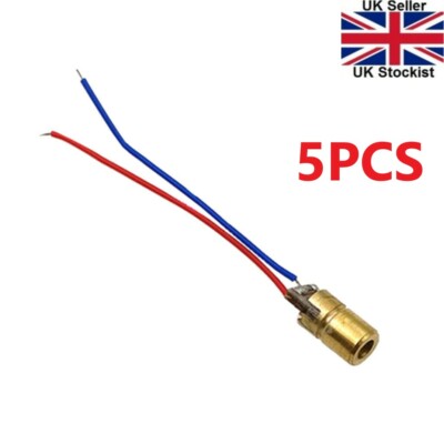 5 Stück 5V 650nm 5mW Laserdiode Lichtmodul Kopf Rot für Raspberry Pi Arduino