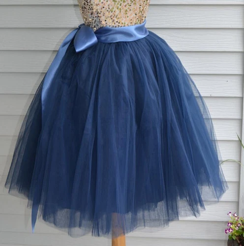 Custom 6 Layer Midi Tulle Skirt American Apparel Tutu Skirts Womens Petticoat UK - Picture 8 of 39