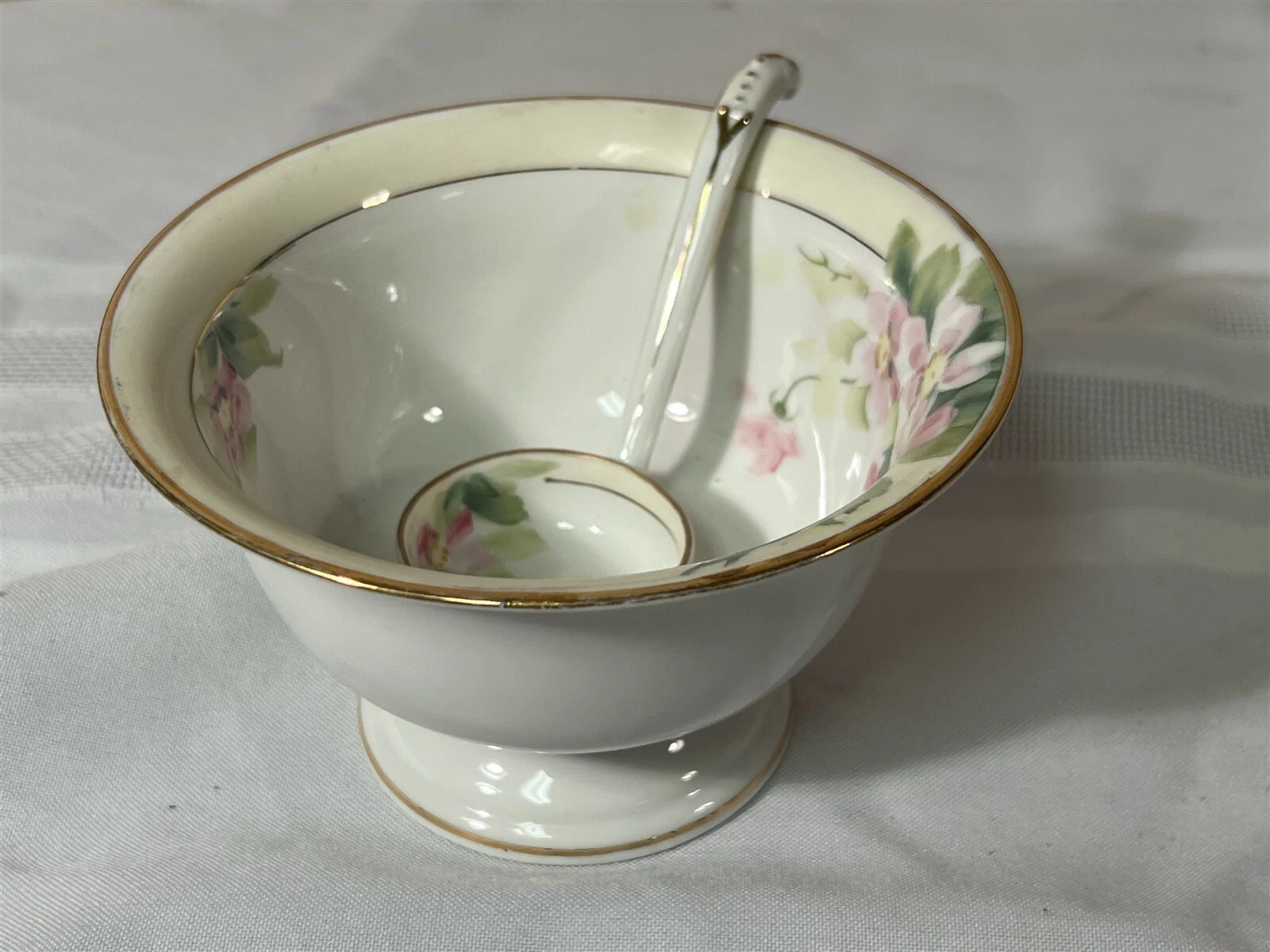 Lovely Hand Painted Nippon Sauce/Gravy Bowl with Matching Ladle