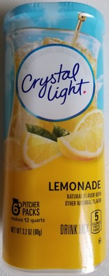 NEW CRYSTAL LIGHT LEMONADE DRINK MIX 12 QUARTS